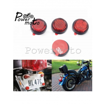 Universal Motorcycle Red Round Number Plate Reflectors Self Adhesive License Plate Plastic Stickers Warning Reflectiv Reflector