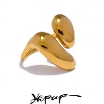 Pierścionek Yhpup Fashion ze Stali Nierdzewnej, Odlew Metalowy, Minimalistyczny, Wodoodporny, Stylowy, Elegancki, Biżuteria na Palec, Biżuteria Damska, Prezent