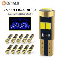 10/20pcs T5 LED W3W W1.2W Bulb Canbus Instrument Lights Dashboard Warming Indicator Signal Lamp Wedge Auto Interior Lighting 12V
