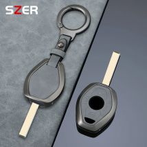 Legierung + Leder Auto Schlüssel Fall Abdeckung Shell Für BMW X5 E53 X3 F83 E46 E39 E38 E60 E63 E61 E64 Serie 3 5 7 330i Z3 Z4 E85 E86 M5 325i
