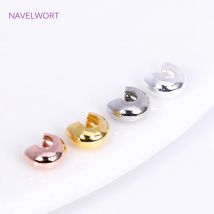 18K vergoldete offene Quetschperlen Abdeckungen Messing Streifen Crimp End Perlen Stopper DIY handgemachte Handwerk Zubehör für Schmuck