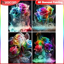 Huacan DIY 5d ab Diamant Malerei Blume bunte Rose Mosaik Kreuz stich setzt handgemachte Geschenk Bild von Strass Wand dekoration