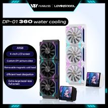 LOVINGCOOL DP-01 360 CPU liquid cooler 4.0-inch super large frameless magnetic full screen can DIY 360mm water cooler