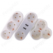 Wtyczka konwersji typu europejskiego 1 do 2/3/4 Way UE Niemcy Standardowe gniazdo zasilacza 16A 250V Podróżny adapter ładowania