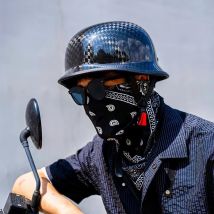 Vintage Schöpfkelle Helm DOT zertifizierte halbe 12K Carbon Fiber Motorradhelm Cruise Motorrad Deutsche Soldatenhelme