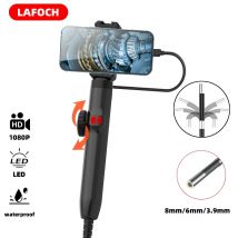 3,9 mm/6,2 mm/8,5 mm 360 °   Telecamera per endoscopio periscopio articolato con luce, endoscopio con telefono Android/iOS