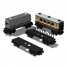 City Train Technical Building Blocks 6x24 Base Passenger Freight train Magnetic Connecting Wheel Carriage CreativeToys for Kids