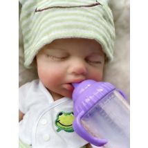 Loulou może otworzyć usta Reborn Doll Baby Full Body Miękka silikonowa lalka Bebe Chłopiec i dziewczynka do wyboru