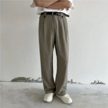 Khaki schwarz Anzug Hosen Männer Mode soziale Herren Kleid Hosen koreanische lose gerade gerade Bein Hosen Herren Büro formelle Hosen