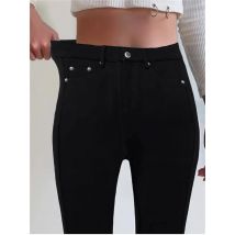 Women Slim Fit Stretch Jeans - 9/10 Length Ankle-Length Colorful Comfort Stretch Fabric  Pants Elastic Waist Casual Office Comfy