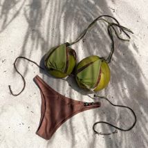 Sexy Bikini Push-Up Badeanzug Frauen Bademode 2025, Neue Badeanzug Gepolsterte Body Strappy Badeanzug Bademode Biquini Weibliche