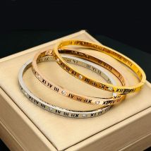 Korea Neue Mode Individualität Römische Ziffer Armbänder Edelstahl Farbecht Armbänder für Frauen Einfache Schmuck Paty Geschenk