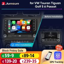Radio samochodowe Junsun z Androidem i GPS do VW Volkswagen Skoda Octavia Golf 5 6 Touran Passat B6 Polo Jetta 2Din CarPlay Odtwarzacz Multimedialny