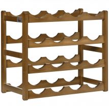 HOMCOM Botellero de Bambú para 16 Botellas para Cocina Comedor 43x23,5x38 cm