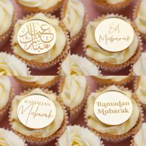 Benutzerdefinierte 10 Stück Eid Cupcake Topper Eid Mubarak Geschenkanhänger Eid Mubarak Geschenk Kuchen Topper Dekoration Acryl Kuchen Scheiben Muslim Islam