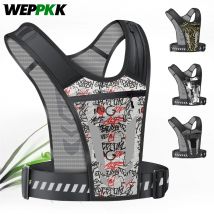 Laufweste, Brust-Telefonhalter, leichte, atmungsaktive und verstellbare Trainingsweste mit reflektierenden Laufstreifen für Jogging, Fitnessstudio