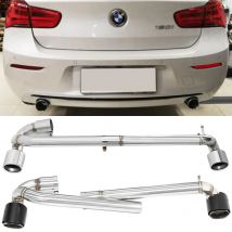 1 Set Double Out Exhaust Tip For BMW F20 F21 118i 2013-2016 M Sport  Muffler Tip Stainless Steel Exhaust Pipe Car Exhaust