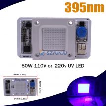 50W LED COB UV Lampe Chip Smart IC 110V/220V 395nm 400nm DOB AC Ultraviolett + Kühlkörper + 12V 1,25A LED Power