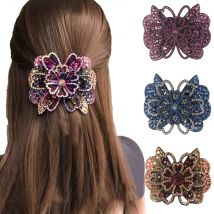 Haimeikang Strass Glück Blume Haar Clip Haarspangen Für Frauen Glänzende Farbe Pferdeschwanz Haarspange Mode Mädchen Haar Zubehör
