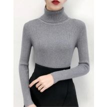 Women Sweater Pullover Autumn Winter Knitted Turtleneck Long Sleeve Slim Jumper Tops Ladies Casual Shirts Soft Warm Clothing
