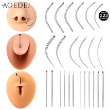 AOEDEJ 1 PC G23 Kit per piercing in titanio Filettatura interna Curva Taper Pin di inserimento Strumento per Tragus Helix Labbro Naso Piercing Gioielli