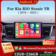 Android 15 Carplay Auto Radio GPS reproductor de vídeo Multimedia estéreo BT para Kia RIO Stonic YB 2016 2017 2018 2019 2020 2021 2022
