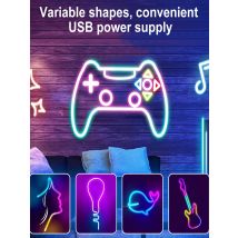 USB Powered Gaming Backlight Lights Strip RGBIC LED Neon Lights 5v Flexible Ribbon Tape Neon Lights With Bluetooth Music Sync
