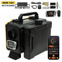 Nagrzewnica postojowa diesla 8KW 12V/220V do skrzyni narzędziowej, ultra cicha, z trybem szybkiego nagrzewania/dispeszem, do fabryki, przyczepy, garażu.