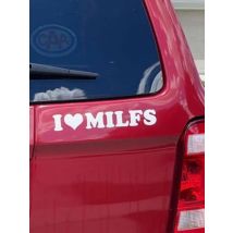 Love Milfs Car Sticker Windshield Banner Night Run JDM Sport Competition Style Waterproof Sunscreen Decorative Vinyl Decals