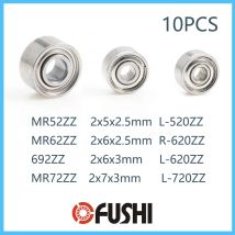 10Pcs 2mm ID MR52ZZ MR62ZZ 692ZZ MR72ZZ Deep Groove Ball Bearing Double Shield Good Quality L-520ZZ R-620ZZ L-620ZZ L-720ZZ