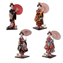 Ethnische japanische Geisha-Puppen, asiatische Geisha-Puppe, Kimono-Puppen, Ornament, 30,5 cm, volkstümliches orientalisches altes Kabuki für Heim-Tischdekoration