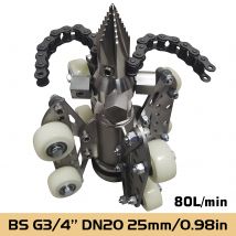 3/4'' 80L/min Innengewinde 25mm 8 Räder Rotierende kleine Flugzeugkettendüse Kanalisation Hochdruckbaggermaschinendüse