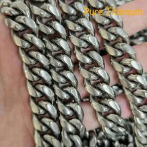 Ultradicke kubanische Kette aus 99,99 % TA1 reinem Titan für Herren, leichte Hip-Hop-Punk-Halskette, hübsche, nicht allegische Ti-Kette