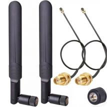 2 x 8dBi 2.4GHz 5.8GHz Dual Ban WiFi Antenna  RP-SMA Male +2 x 15CM I-P-E-X-1 to RP-SMA Female Pigtail Cable for Wireless Router