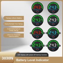 3S-14S DC7-55V Acid Battery Charge Indicator Lithium Battery Voltmeter Universal Charging Capacity Indicator Round Voltage Gauge