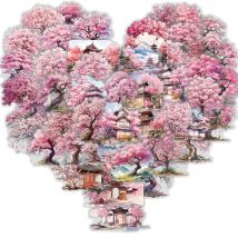 50 SZTUK Naklejek z Motywem Brzoskwiniowego Drzewa w Stylu Akwareli, Naklejki do Restauracji, Artykuły Papiernicze, DIY, Rękodzieło, Scrapbooking, Fajne Naklejki do Kawiarni, Pokoju, Kreatywne