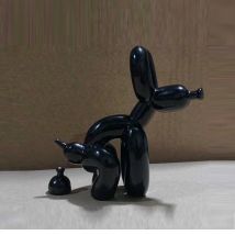 Moderne Kunst-Hocken-Ballon-Hund-Tier-Dekorationsstatue, geeignet für den Innenbereich, Wohnzimmer, Bauernhaus, Schlafzimmer, Büro, Schrank, Holz
