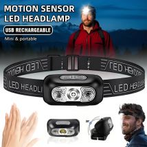 Torcia frontale ricaricabile con sensore di movimento Fari ultra luminosi a LED Lampada frontale da pesca Torce per lampada frontale a LED