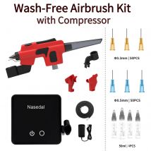 DSPIAE PT-AB 0.3/0.5mm Wash-Free Airbrush Kit with 36PSI Auto-Stop Compressor for Gundam Model Painting Tools Car Nail Art Cake