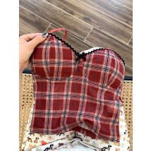 Japanische Mode Plaid Weste von der Schulter ärmellose Grunge Gyaru Vintage sexy Bogen Tanktops schicke Leibchen klassische Coquette y2k