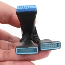 USB 3.0 femmina a maschio 19/20 pin 2x cavo sdoppiatore porta piatta per accessori scheda madre cavo adattatore di prolunga interno 15 cm