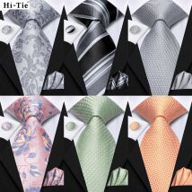 Hi-Krawatte für Herren, Blumenmuster, Rosa, Blau, einfarbig, 8,5 cm, Jacquard-Krawatte, Accessoires, Alltagskleidung, Krawatte, Hochzeit, Party, Geschenk, 3-teiliges Set