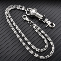 Silber farbe Visuelle Heavy Rock Metall Hüfte Hop Gothic Rock Hosen Hosen Jean Brieftasche Schlüssel männer Taille Schlüssel Kette