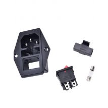 1Pc ON/OFF switch Socket with female plug for power supply cord arcade machine IO switch with Fuse
