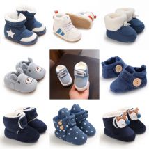 Winter Wärme Mode Blau Baby Mädchen Jungen Nette Weiche Cartoon Baumwolle Kleinkind Schuhe Lauflernschuhe für Neugeborene