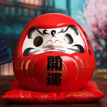 7,5 Zoll japanische Keramik Daruma Puppe Glücksbringer Feng Shui Zen Ornament Herzstück Spardose Home Desktop Dekoration