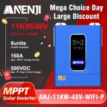 Supporto inverter solare ibrido parallelo da 11KW 48V Supporto inverter parallelo off-grid 230V onda sinusoidale pura 160A controller MPPT con WiFi