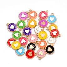 10 Stücke Süße Liebe Herz Brief Stern Emaille Mini Charme Überzogene Gold Legierung Anhänger Für DIY Ohrring Armband Schmuck Machen ornament