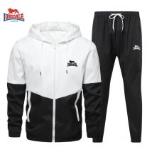 Frühling und Herbst Herren bestickte Kapuze Sport- und Freizeitset neue modische Jacke und Hose 2-teiliges Hip-Hop-Sportset