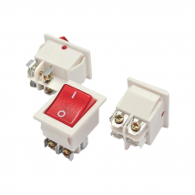 FILN 22x28mm WHITE Body on off 16A/250V 4 screw pin DPST  T85 Auto Boat Marine Toggle Rocker Switch with LED 220V